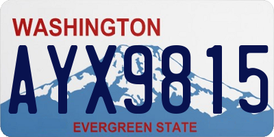 WA license plate AYX9815