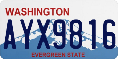 WA license plate AYX9816