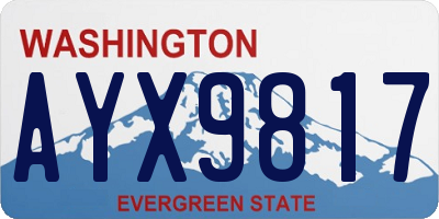 WA license plate AYX9817