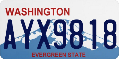 WA license plate AYX9818