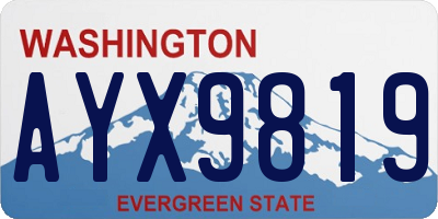 WA license plate AYX9819