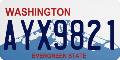 WA license plate AYX9821