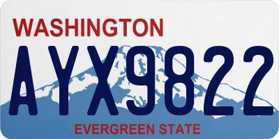 WA license plate AYX9822