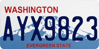 WA license plate AYX9823