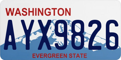 WA license plate AYX9826