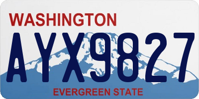 WA license plate AYX9827