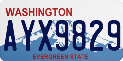 WA license plate AYX9829