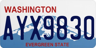 WA license plate AYX9830