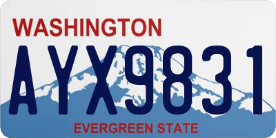 WA license plate AYX9831