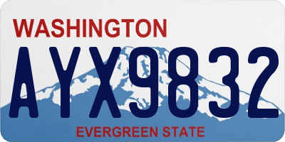 WA license plate AYX9832