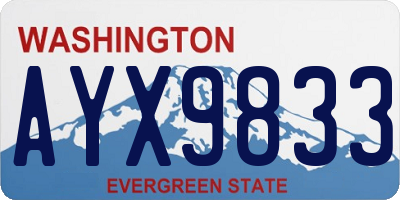 WA license plate AYX9833