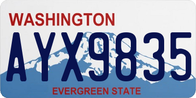 WA license plate AYX9835