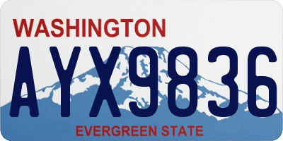 WA license plate AYX9836