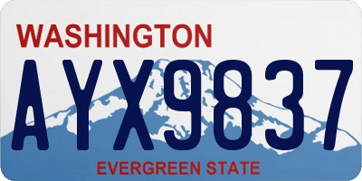 WA license plate AYX9837