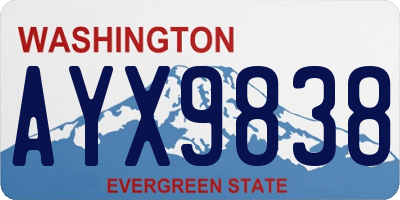 WA license plate AYX9838