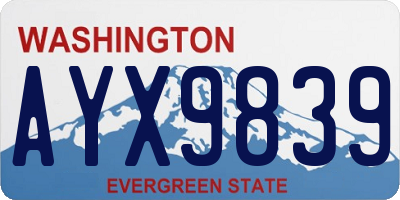 WA license plate AYX9839