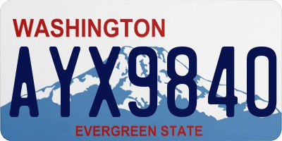 WA license plate AYX9840