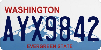 WA license plate AYX9842