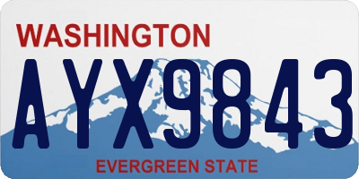 WA license plate AYX9843