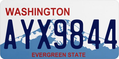 WA license plate AYX9844