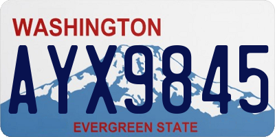 WA license plate AYX9845