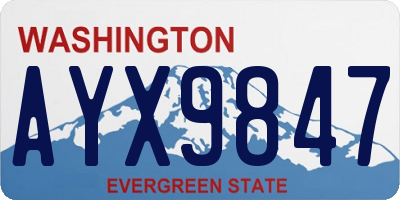 WA license plate AYX9847