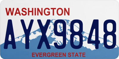 WA license plate AYX9848