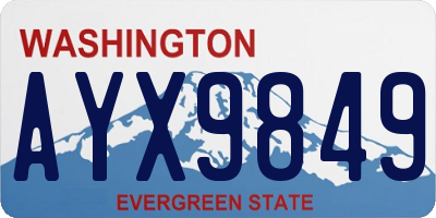 WA license plate AYX9849