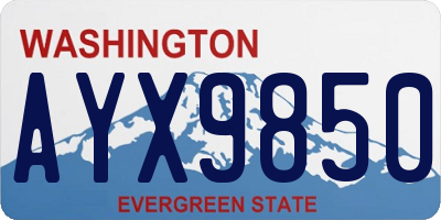 WA license plate AYX9850