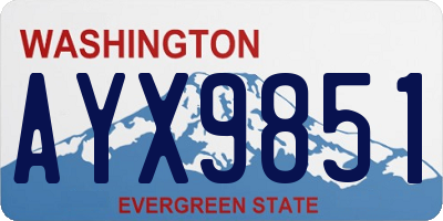 WA license plate AYX9851