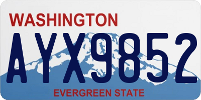 WA license plate AYX9852