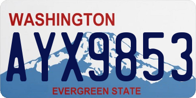 WA license plate AYX9853