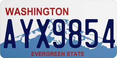 WA license plate AYX9854