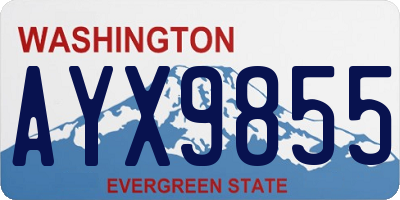 WA license plate AYX9855