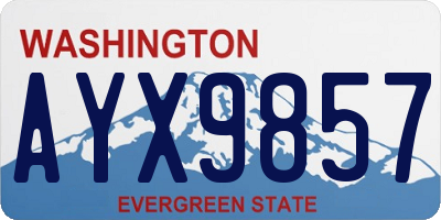 WA license plate AYX9857