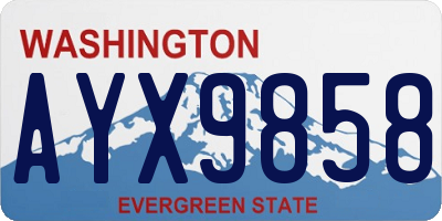 WA license plate AYX9858