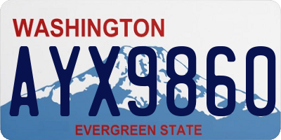 WA license plate AYX9860