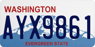 WA license plate AYX9861