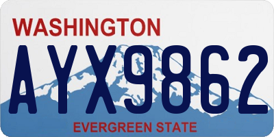 WA license plate AYX9862