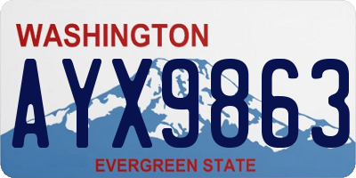 WA license plate AYX9863