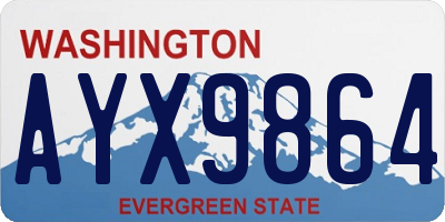 WA license plate AYX9864