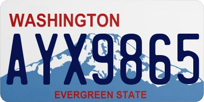 WA license plate AYX9865