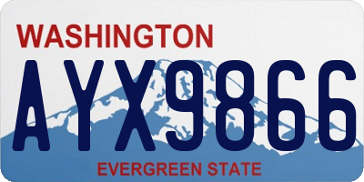 WA license plate AYX9866