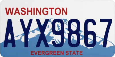 WA license plate AYX9867