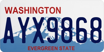 WA license plate AYX9868