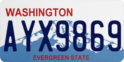 WA license plate AYX9869