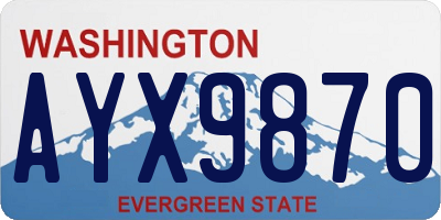 WA license plate AYX9870