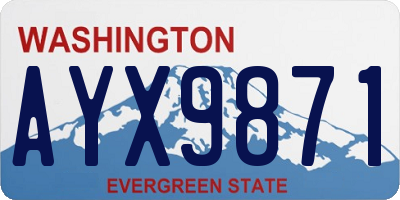 WA license plate AYX9871