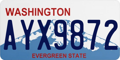 WA license plate AYX9872