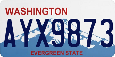 WA license plate AYX9873